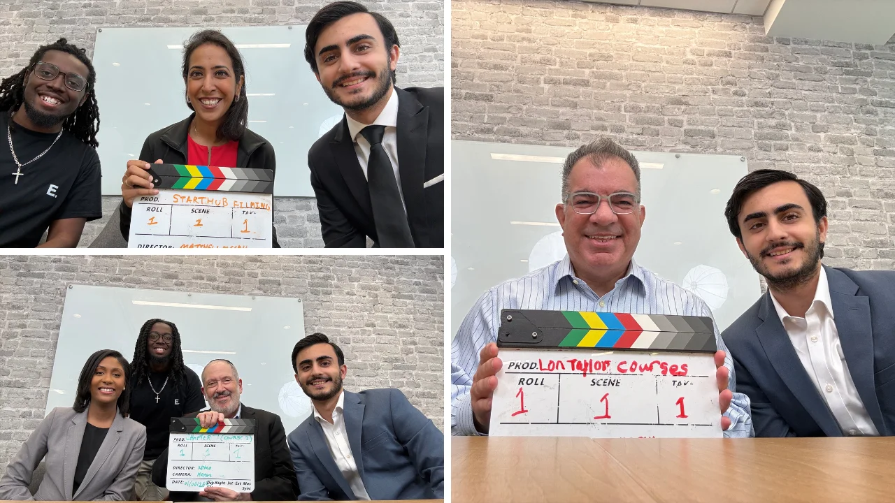 Team photos from final instructor filming sessions and workshop events